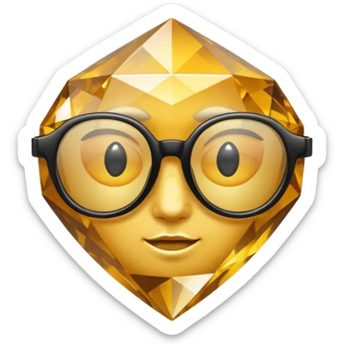 black glasses with diamond and golden in the back sticker