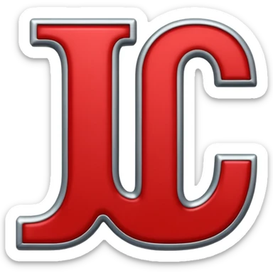 a red magnet shaped as the letter "U". the 2 end tips are color gray sticker