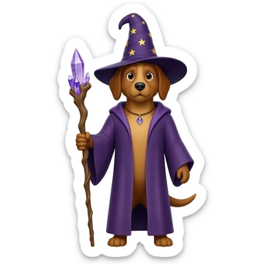 Dog wizard sticker