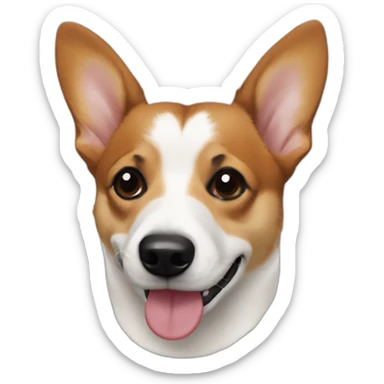 Jack russel corgi mix black mouth and nose sticker