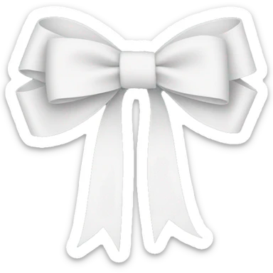 white thin bow ribbon dainty sticker
