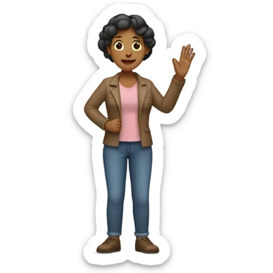 Mujer  saludando con la mano sticker