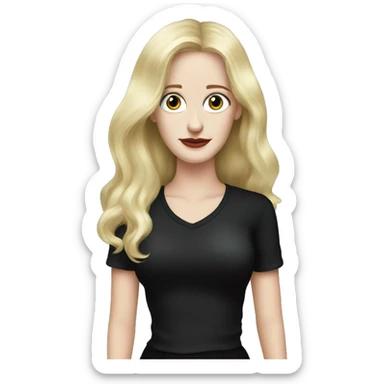 Eva Green with blonde hair in black shirt sticker