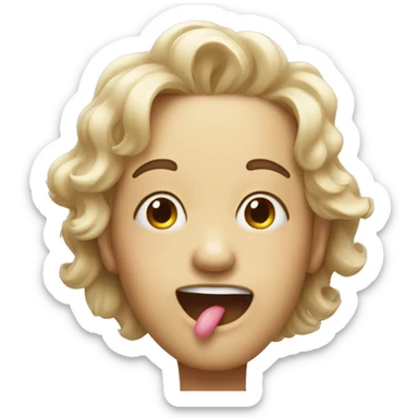 a face that is blowing a kiss but also winking sticker