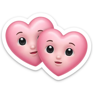 two baby pink hearts sticker