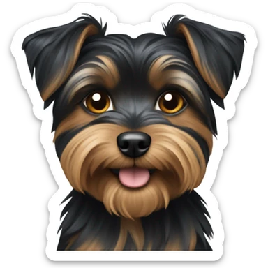 A mainly black dog Yorkshire-terrier/yorky mix sticker