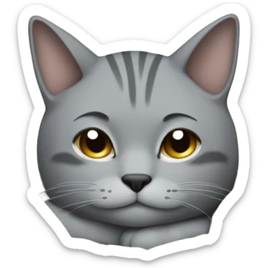 The grey cat is asleep sticker