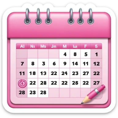 pink calendar sticker