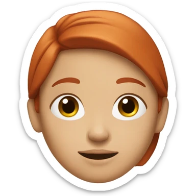 Red hair Girl with a brown and black taksa  sticker