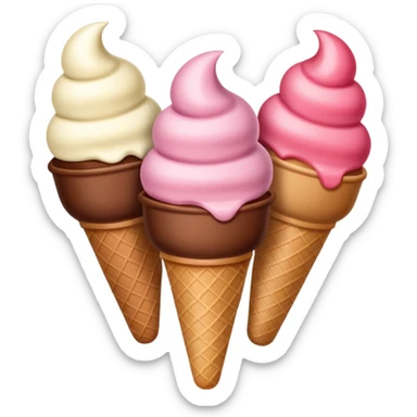 Neapolitan ice cream scoops sticker