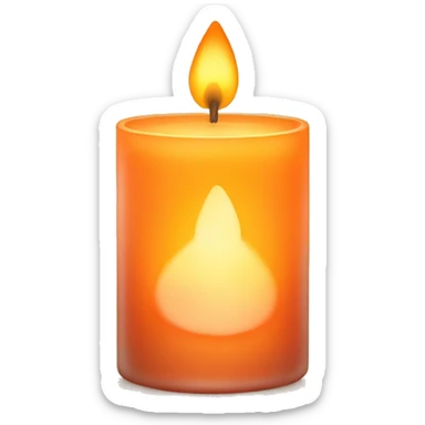 candle, orange tones in a glass sticker