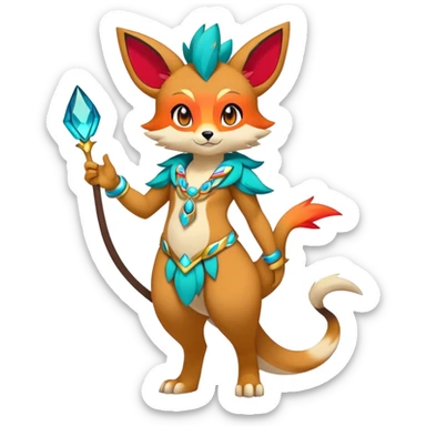 Anthro Sona Fakemon Full Body sticker