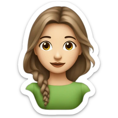 Moi une fille avec les yeux verts la peau blanche les cheveux très longs châtain et ondulé sticker