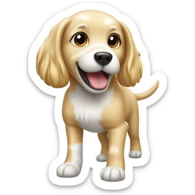 blonde dog with white stripe sticker