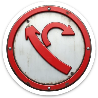 no u turn board sticker