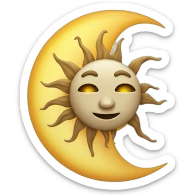 Sun moon sticker