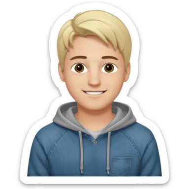 Kjekk mann (lys i huden) som har pynta seg. Har på seg Jeans og grå hette genser og håret skal være  midtskill og fargen på håret er blondt. Litt øyevipper men ikke mye og litt mørke brun. Skal se HOT Å SEXY UT smile mer!!! Ca 20 år gammel  sticker