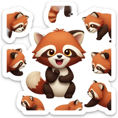 Red panda clenches his fist and is angry sticker