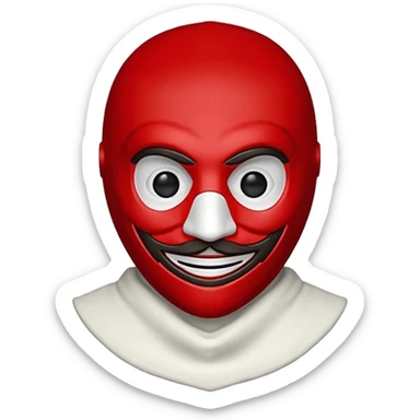 Emoji de la película La casa de papel máscara y la ropa rojo y la máscara realista  sticker