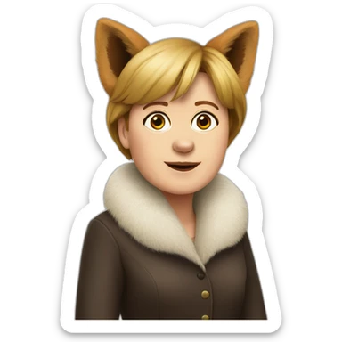 angela merkel as a furry sticker