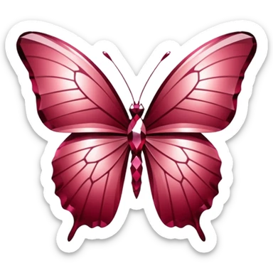 burgundy 56-carat diamond shaped as butterfly sticker