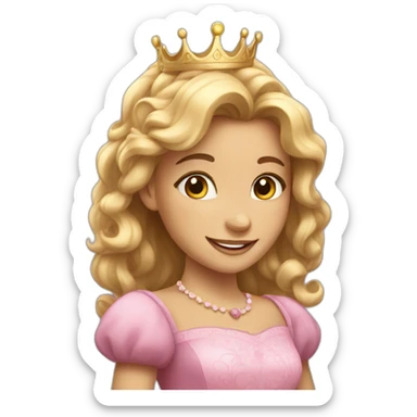 a young happy princess sticker