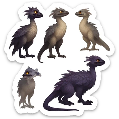  Scaly Cute Edgy Realistic Rare Fantasy Fluffy Slim Vernid-Trico-Melprin-species by LiLaiRa, by Falvie, full body sticker
