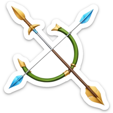 bow and arrow which has wind surrounded 
 sticker