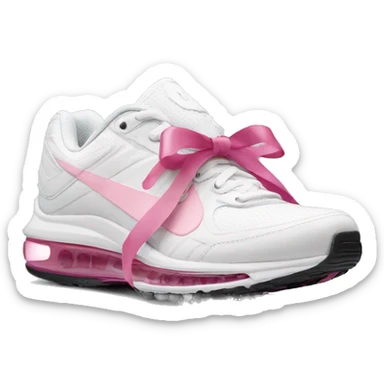 White airmax pros with pink ribbons on each side sticker