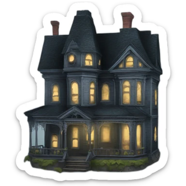 Haunted Victorian house sticker