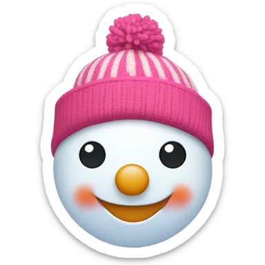 snowman with pink beanie and berries sticker