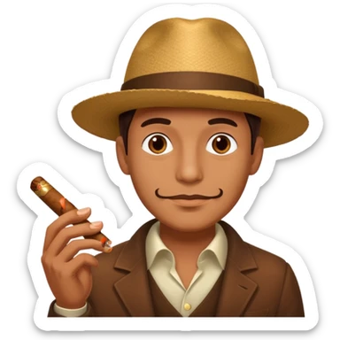 Guy face with cigar sticker