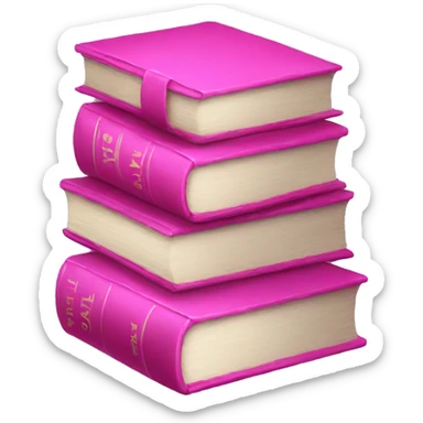 pink stack of books sticker