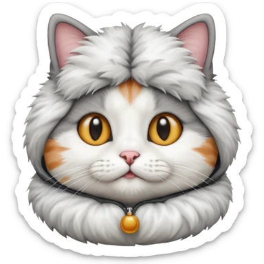a cute cat with puffer sticker