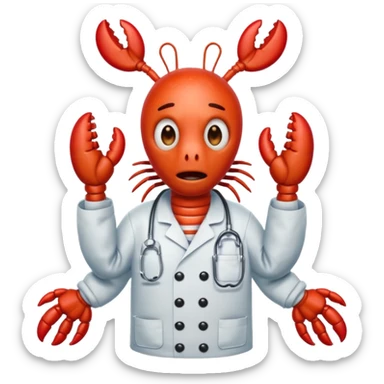 Scared lobster (I’m talking terrified) in jail scrubs sticker