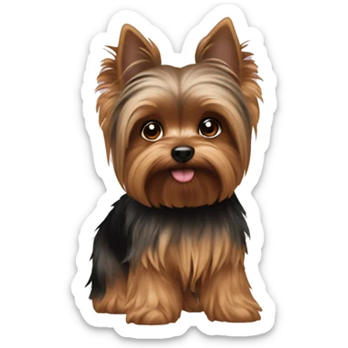 yorkie change the brown fur to white fur sticker