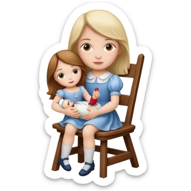 annabell doll sit on chair sticker