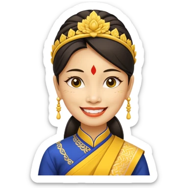 It is meant to depict a Thai woman, a yellow Asian, in the standard attire of her country.The emote is meant to depict a Thai woman in the classic attire of her country. sticker
