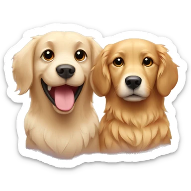 owl and golden retriever in love sticker