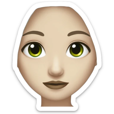White goth girl with long light brown hair and green eyes sticker