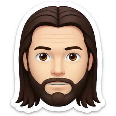Chris Pontius with long dark brown hair sticker