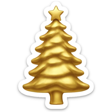 gold christmas tree sticker