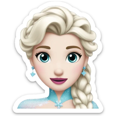 elsa frozen with pink lips sticker