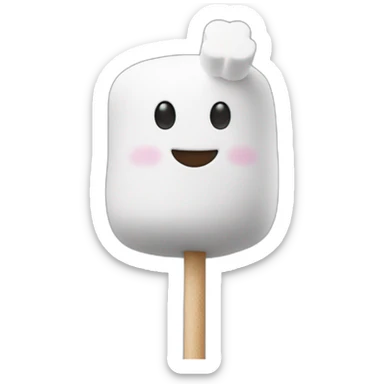 marshmallow on a stick sticker