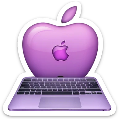 light purple laptop apple sticker