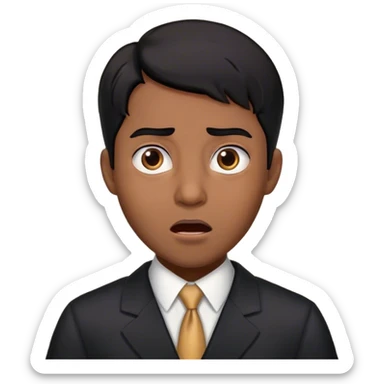 Black-haired male lawyer is surprised sticker