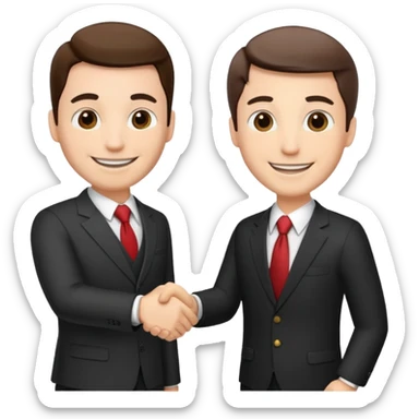 two men in business attire shaking hands sticker