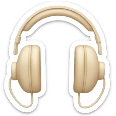 beige apple headphones with beige bows tied on the sides sticker
