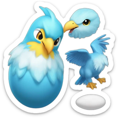 crazy funny stupid Articuno pokemon baby's realistic boku no pik o egg dual art artist sticker