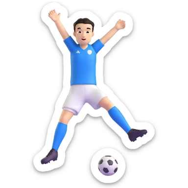 soccer player with short dark hair, athletic build, celebrating a goal, inspired by Cristiano Ronaldo sticker